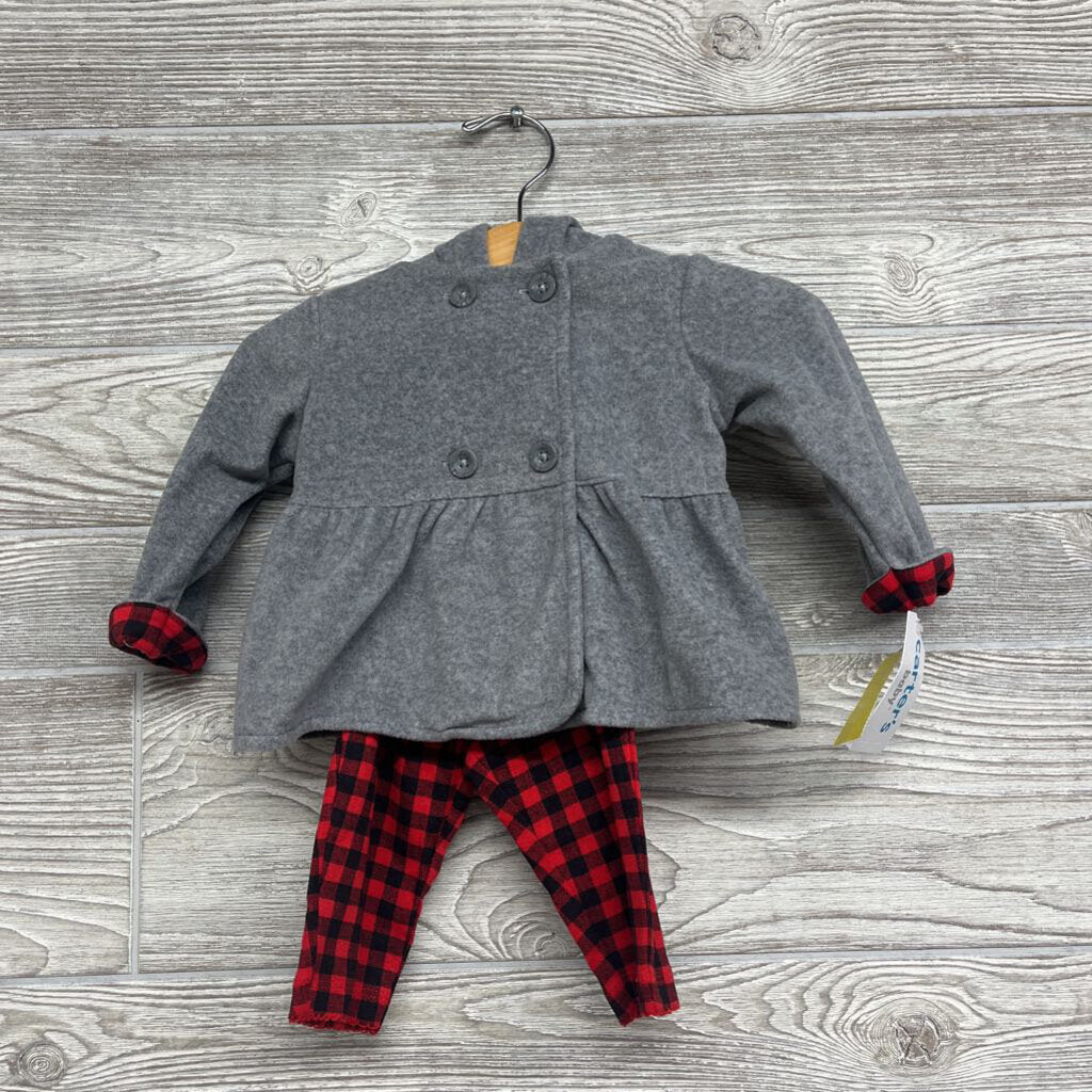 NEW 3 Pc LS Bodysuit, Leggings & Jacket Kind Plaid