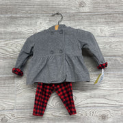 NEW 3 Pc LS Bodysuit, Leggings & Jacket Kind Plaid