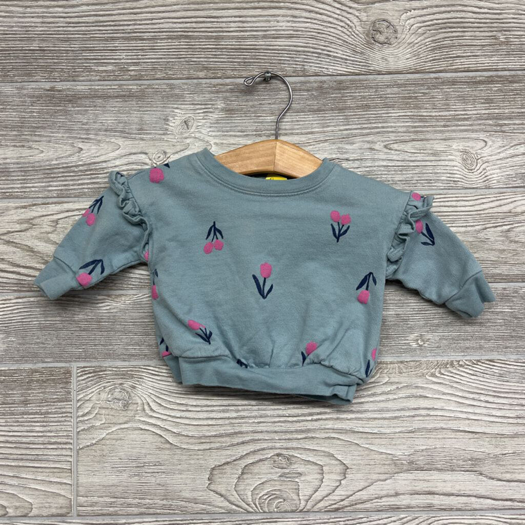 Crewneck Ruffle Flowers