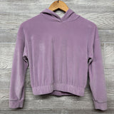 Cropped Velvet Sweatshirt W/ Hood