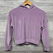 Cropped Velvet Sweatshirt W/ Hood