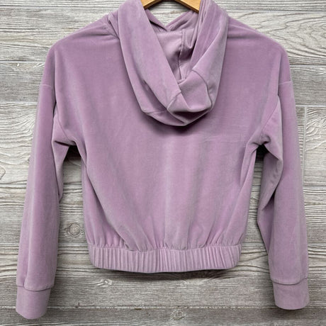 Cropped Velvet Sweatshirt W/ Hood