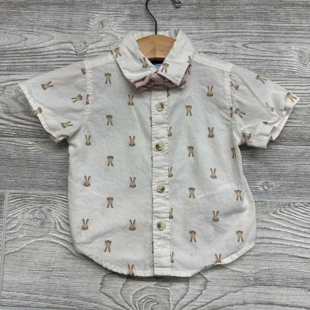 SS Button Up Shirt & Tie Rabbits