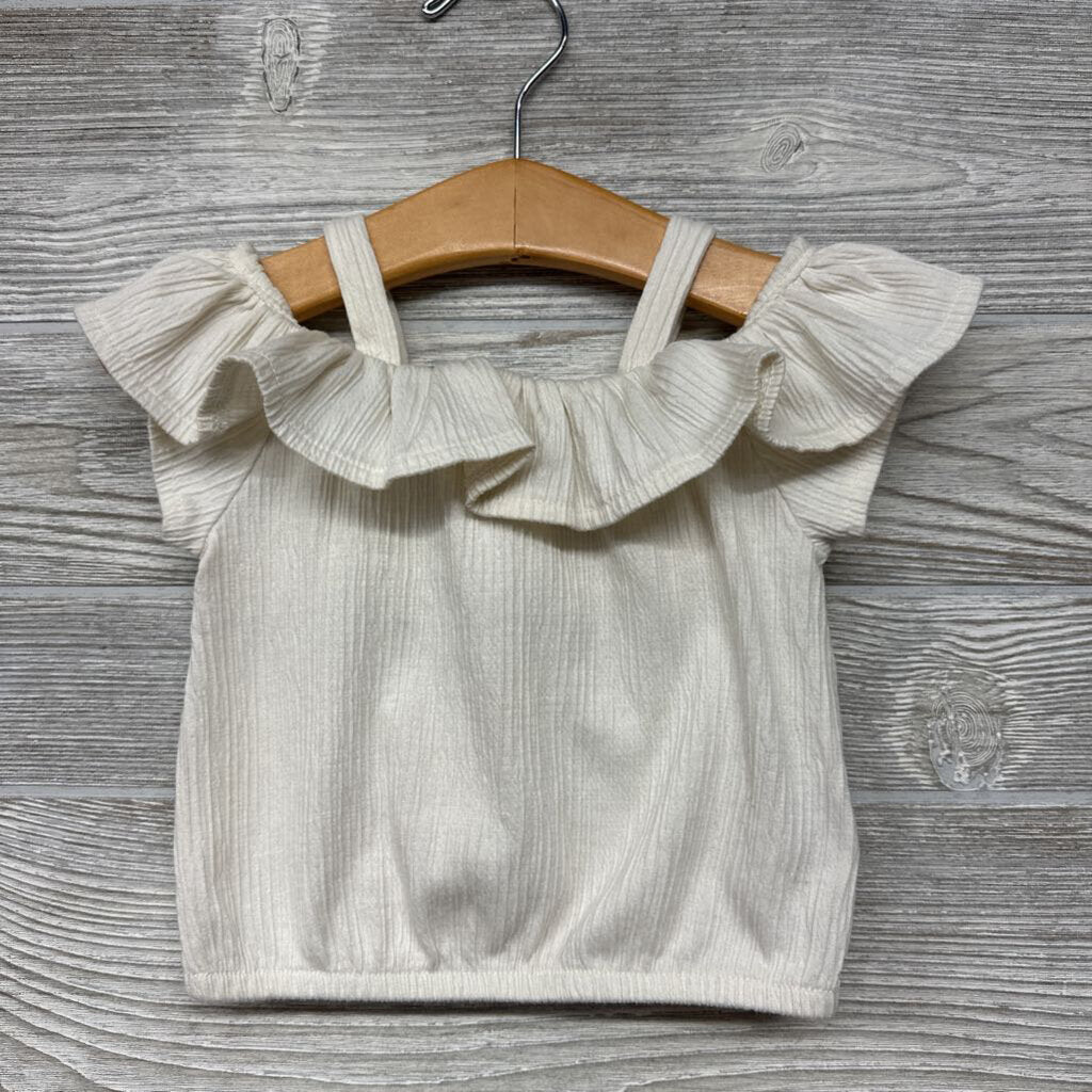 Ribbed Cold Shoulder Shirt Cinched