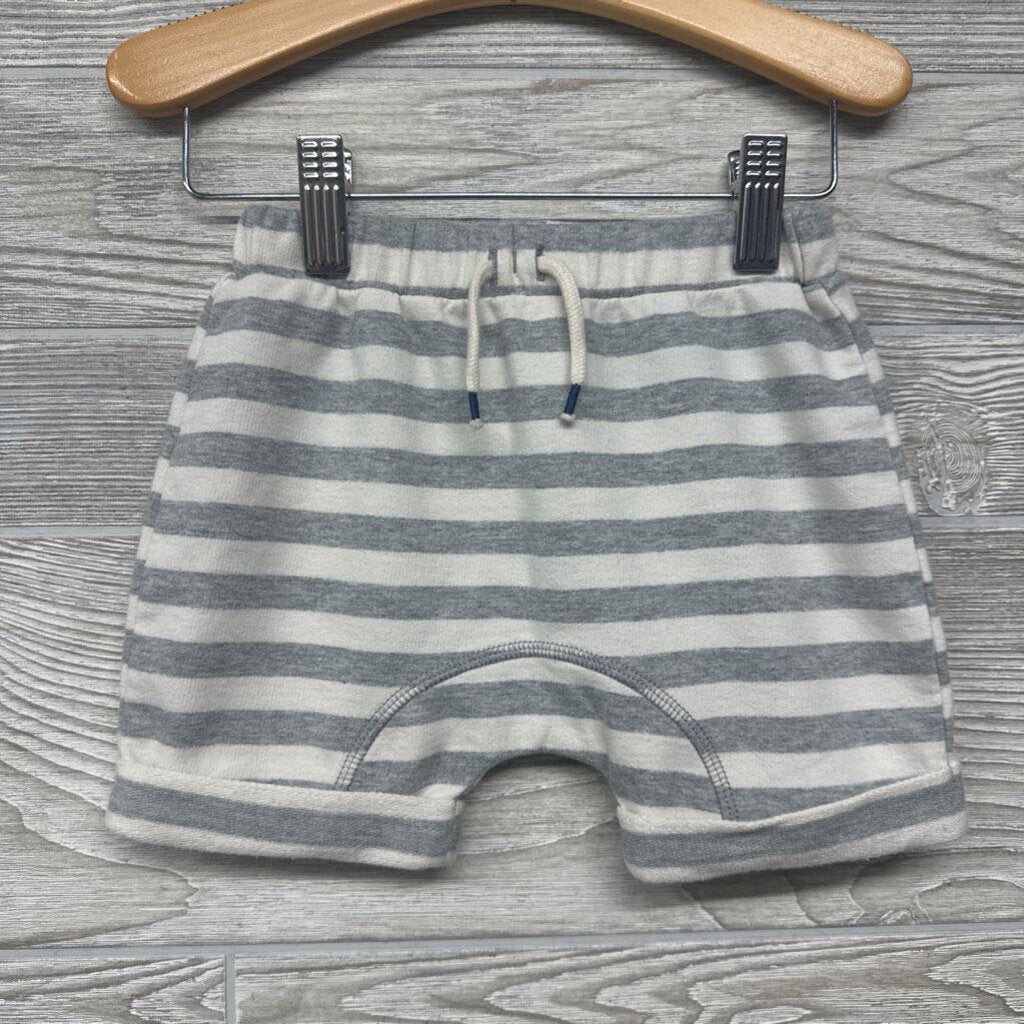 Drawstring Harem Shorts Cuffed Stripes