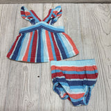 2 Pc Muslin Tank Top & Bummies Stripes