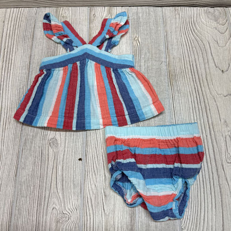 2 Pc Muslin Tank Top & Bummies Stripes