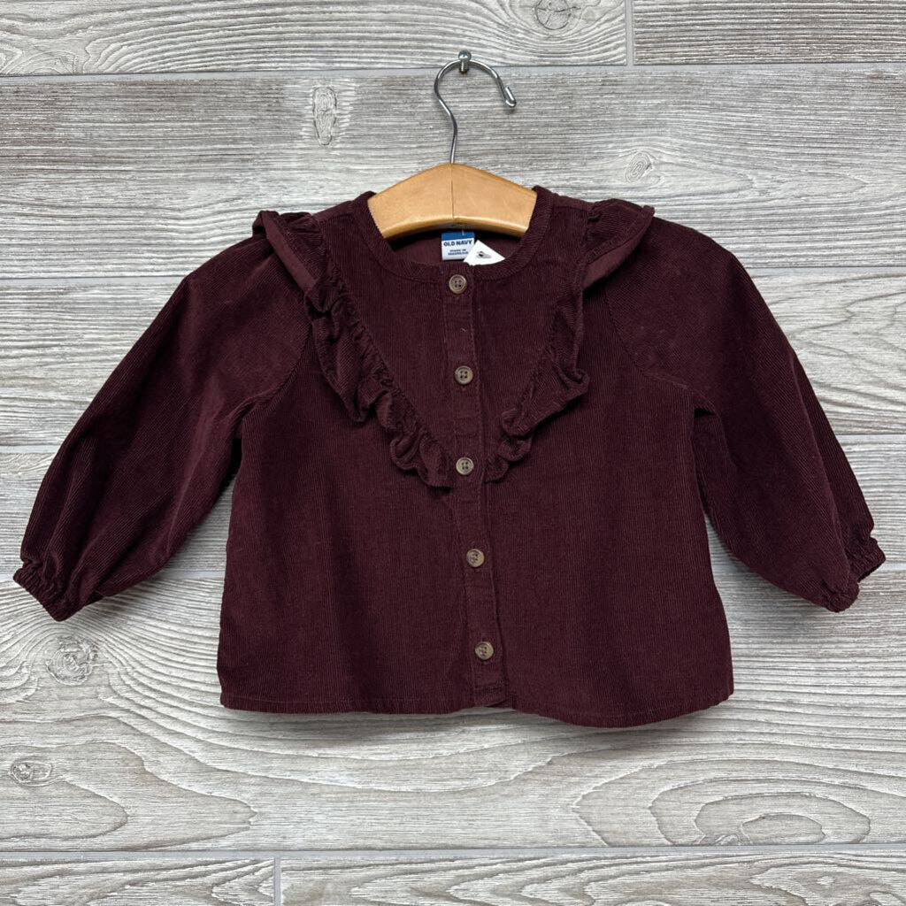 LS Cord Button Up Ruffles