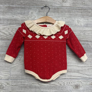 LS Knit Romper Ruffle Collar