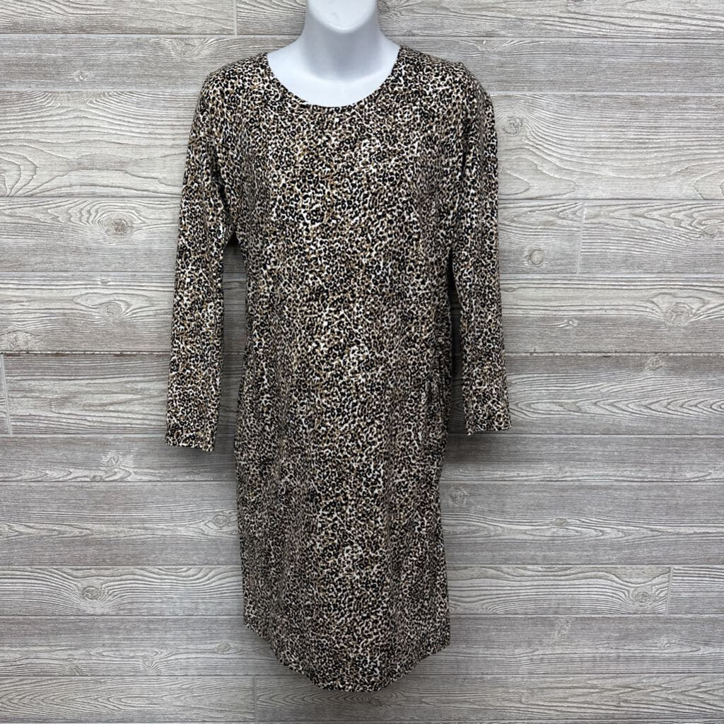 LS Ruched Bodycon Dress Animal Print