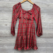 LS Satin Dress Plaid