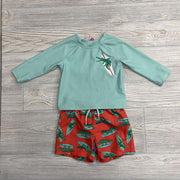 2 Pc LS Swim Shirt & Trunks Alligators Surf Board