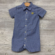 Gingham Button Up Shorty Romper