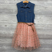 NEW Tulle Chambray Button Up Sleeveless Dress