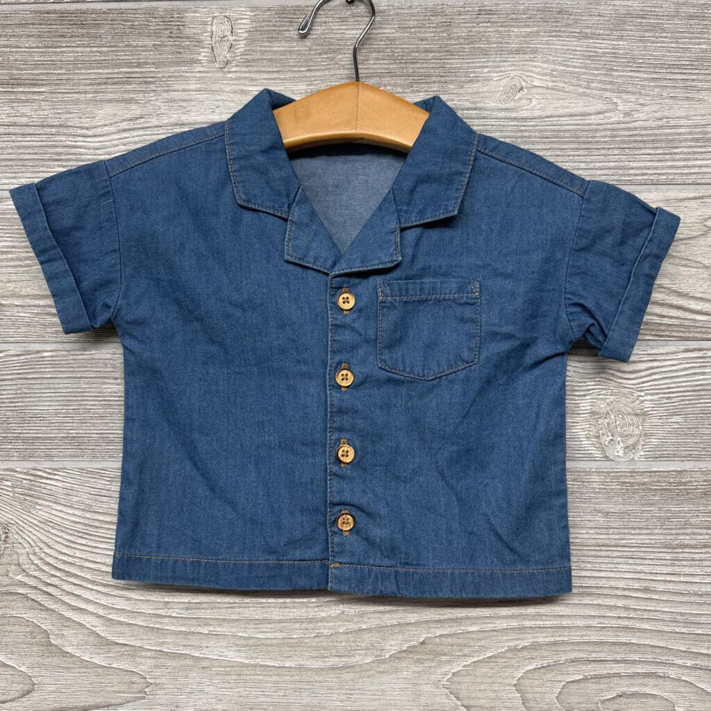 Chambray Button Up Chest Pocket
