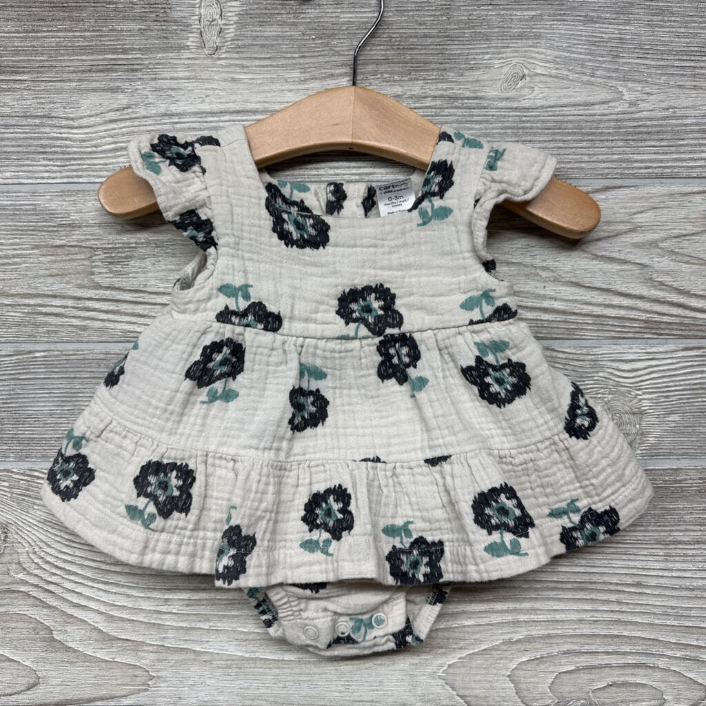 Tiered Muslin Sunsuit Flowers Flutter Sleeves