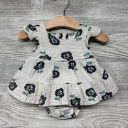 Tiered Muslin Sunsuit Flowers Flutter Sleeves