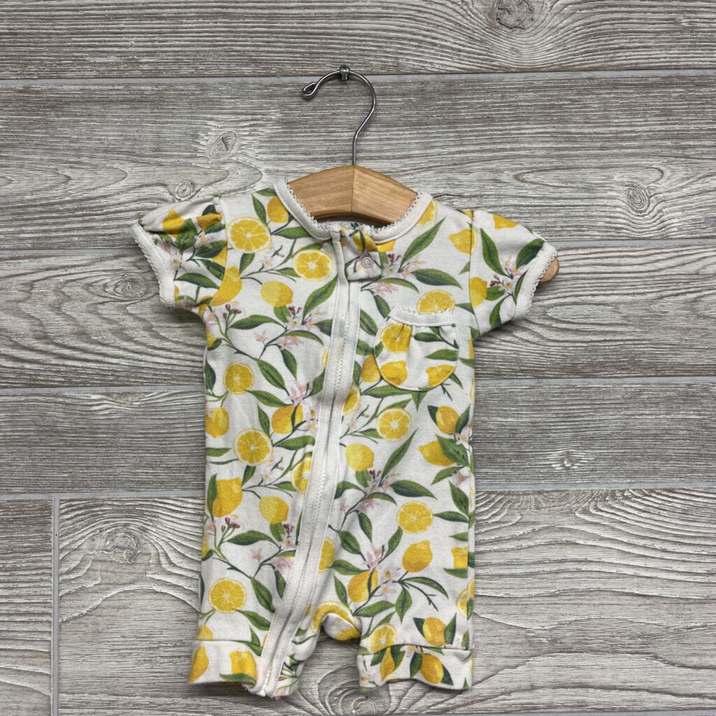 Zip Up Romper Lemons