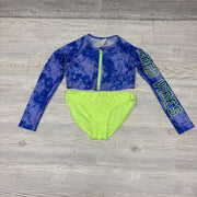 2 Pc Swimsuit Tie Dye Zipper Top