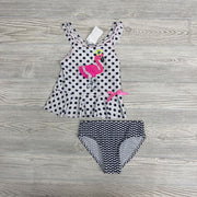2 Pc Swimsuit Dots Sequin Flamingo