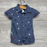 Button Up Shorty Romper Stars