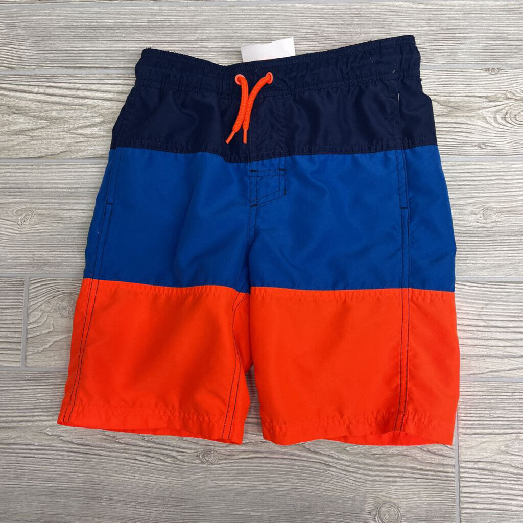 Drawstring Swim Trunks Color Block