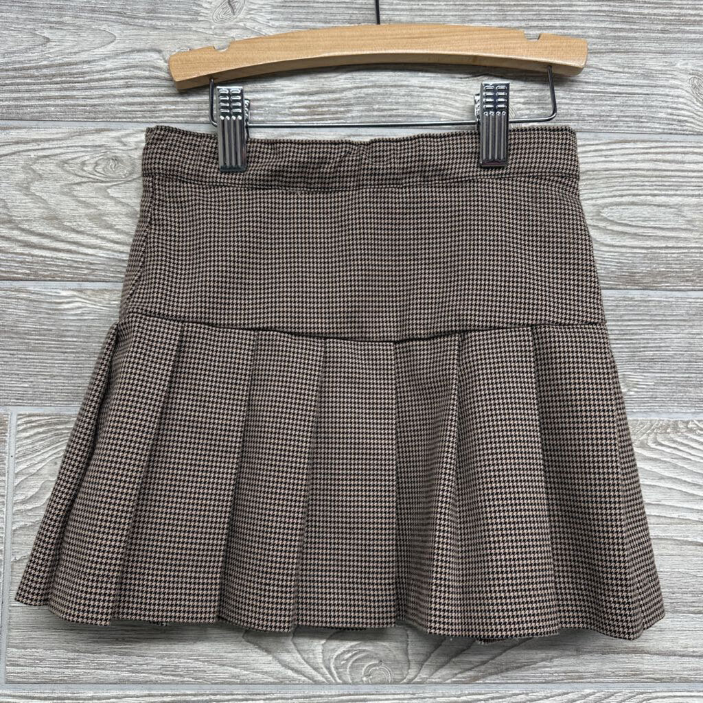 Houndstooth Pleated Skirt