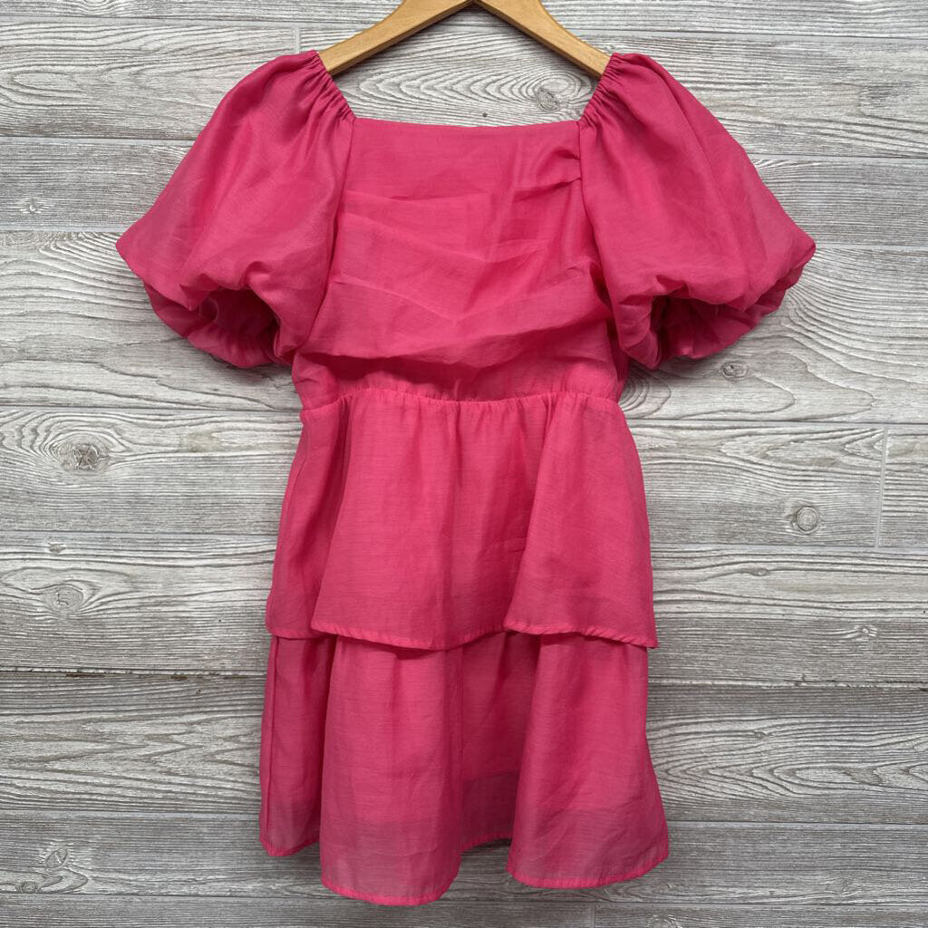 Layered Sheer Dress Puffy Sleeves