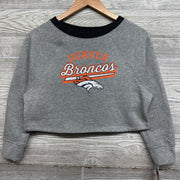 NEW Oversized Crop Crewneck Sweatshirt Denver Broncos