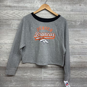 NEW Oversized Crop Crewneck Sweatshirt Denver Broncos
