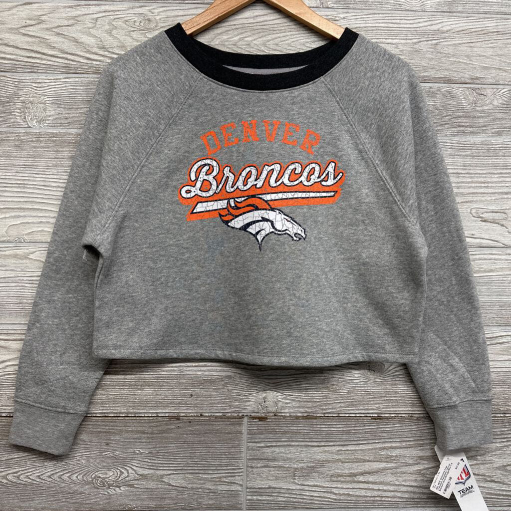 NEW Oversized Crop Crewneck Sweatshirt Denver Broncos