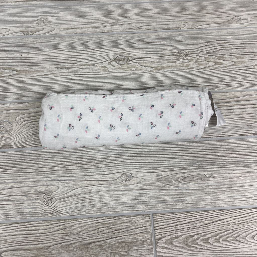Muslin Swaddle Blanket Bamboo Flowers