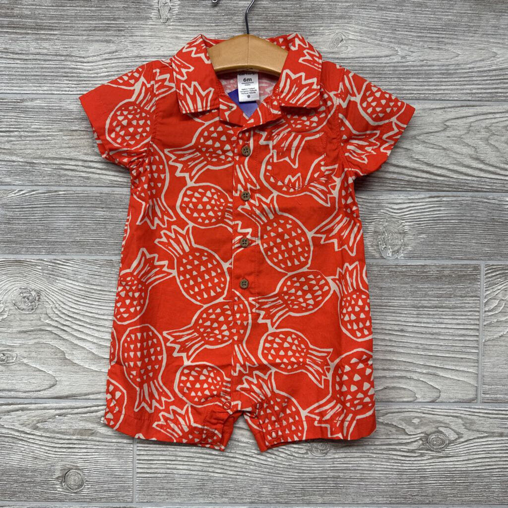 Button Up Romper Pineapples