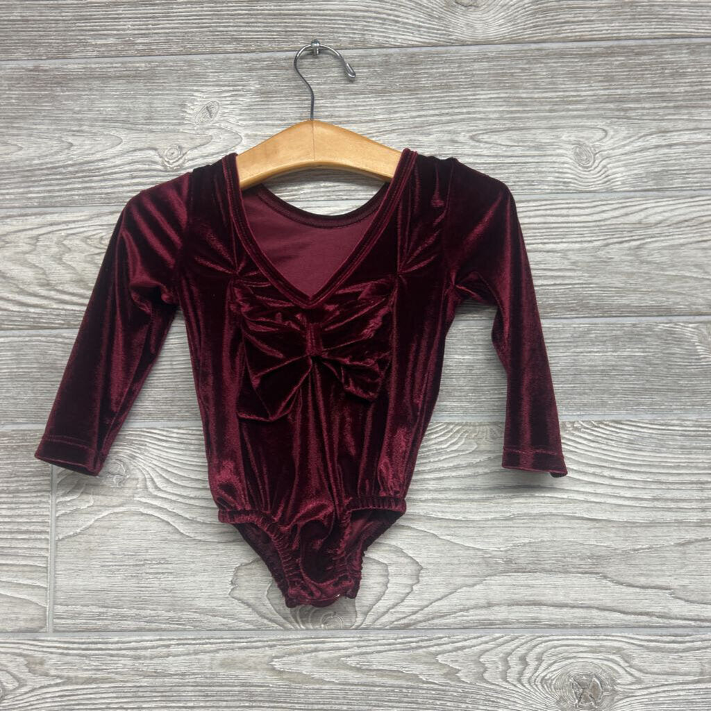 LS Velour Bodysuit Back Bow