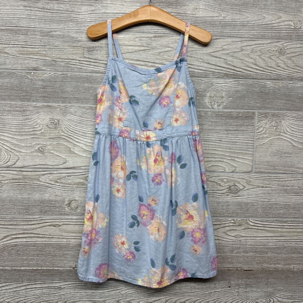 Linen Tank Dress Flowers