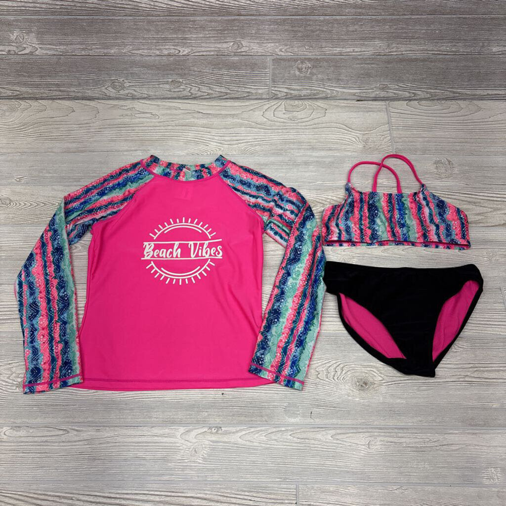 3 Pc Swim Outfit Shirt, & 2 Pc Bikini Beach Vibes
