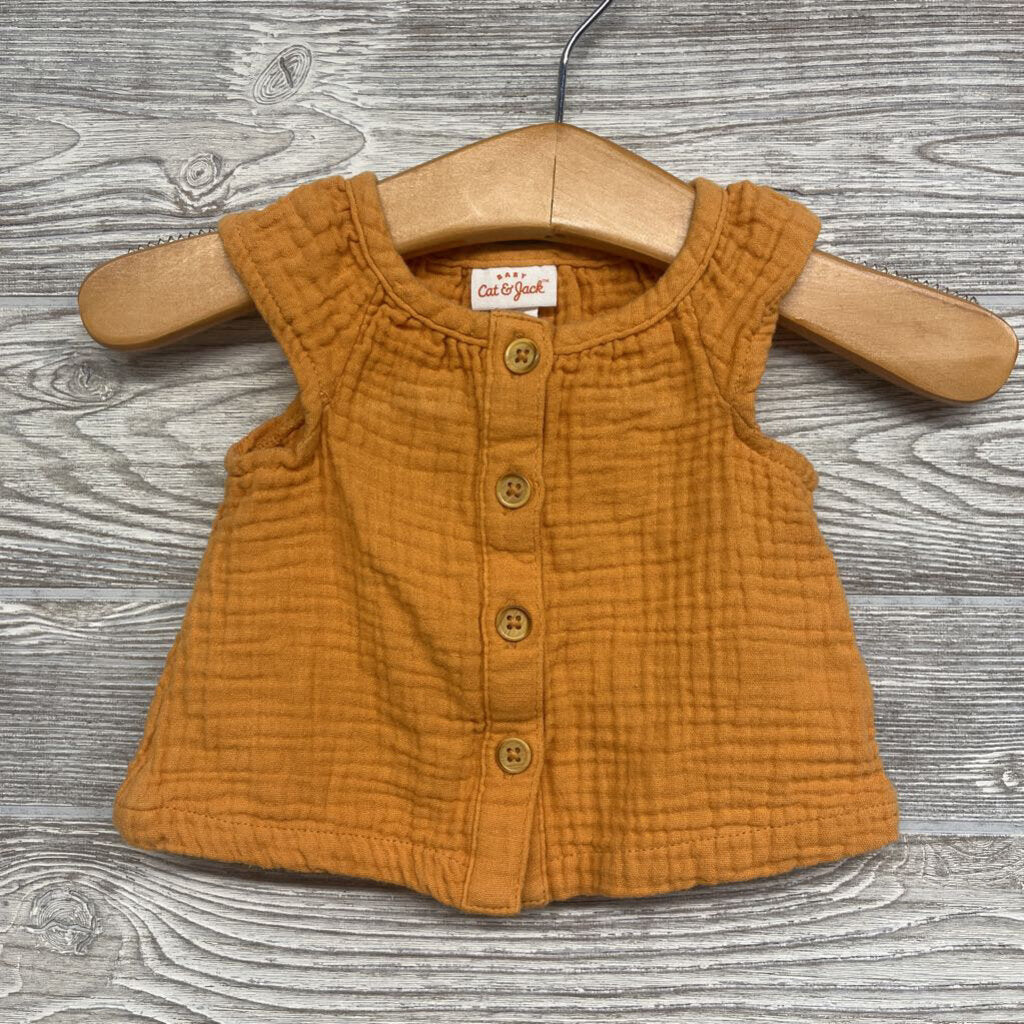 Button Up Muslin Tank Top