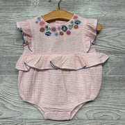 NEW Gauze Bubble Romper Embroidered Flowers