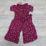 NEW Jumpsuit W/ Belt Smocked Collar Flowers