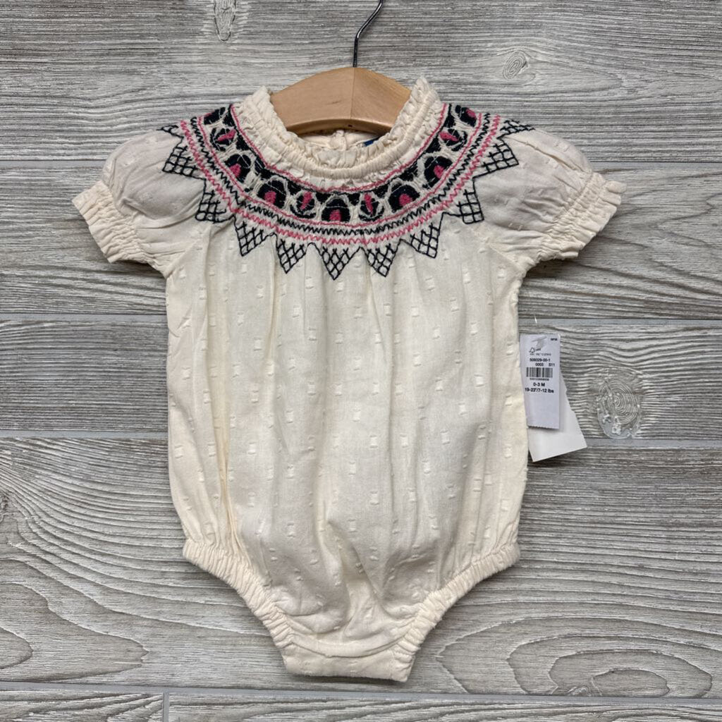 NEW Textured Romper Embroidered