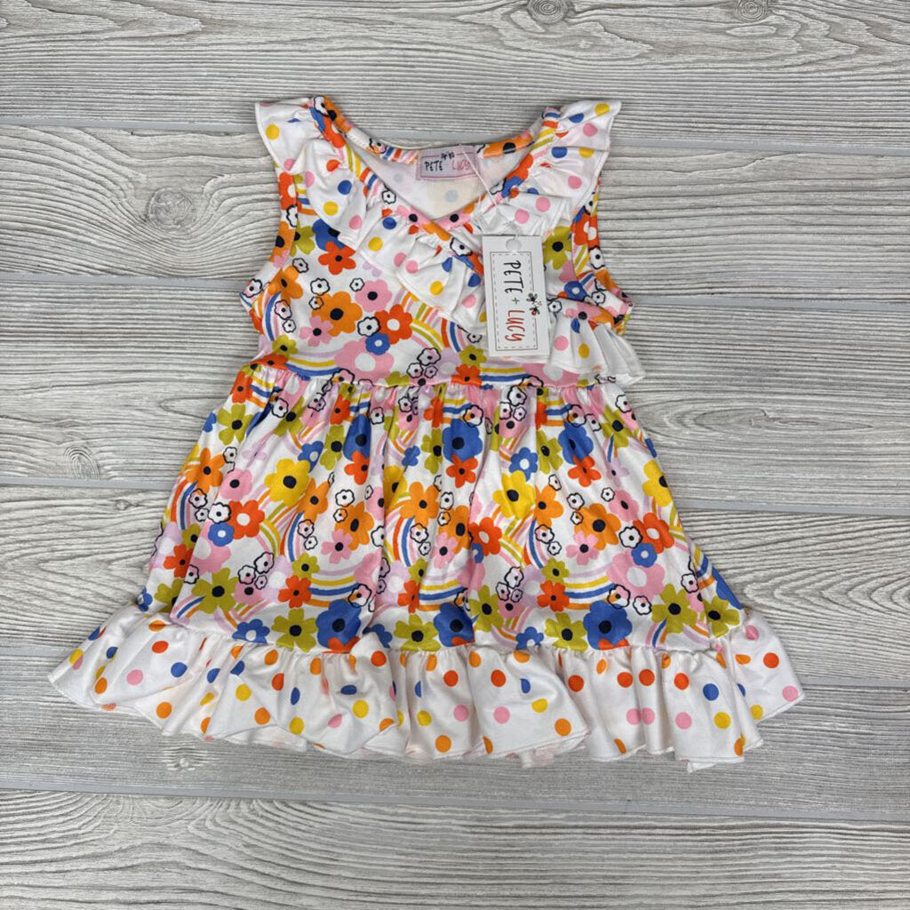 NEW Tank Dress Ruffles Flowers