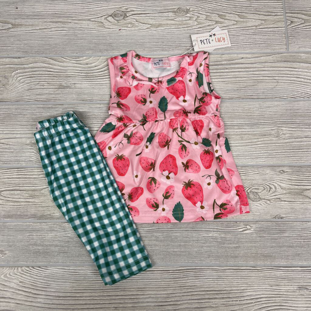 NEW 2 Pc Tunic & Shorts Strawberries