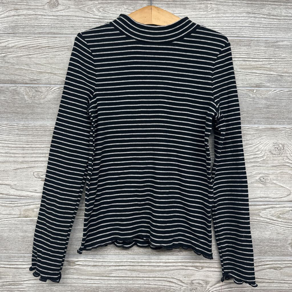 NEW LS Ribbed Shirt Stripes Lettuce Trim