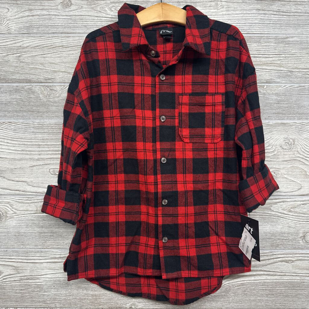 NEW LS Button Up Flannel Shirt Plaid