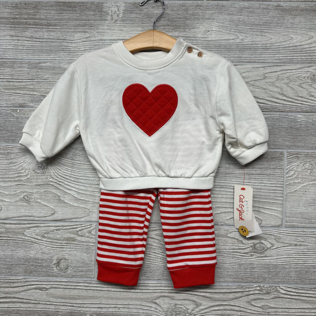 NEW 2 Pc Crewneck & Pants Heart