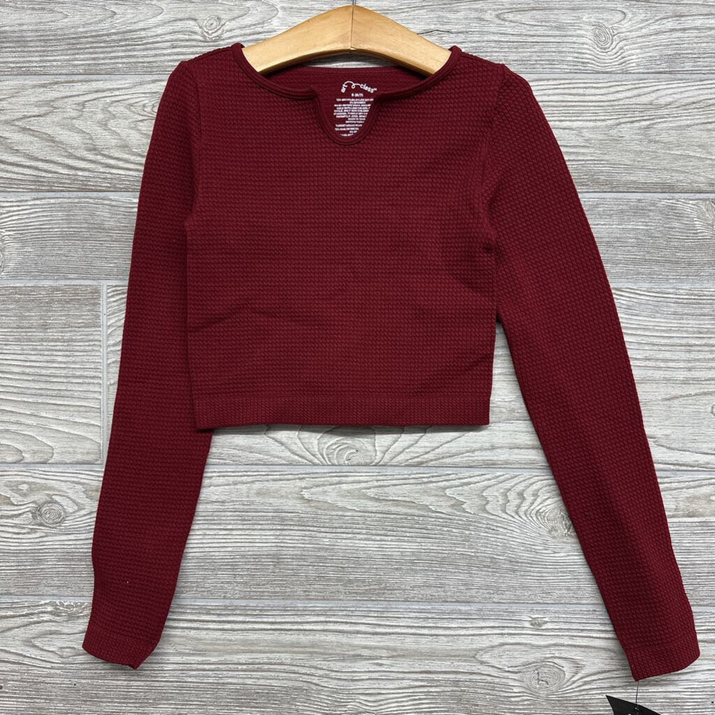 NEW Waffle Knit Crop LS Shirt