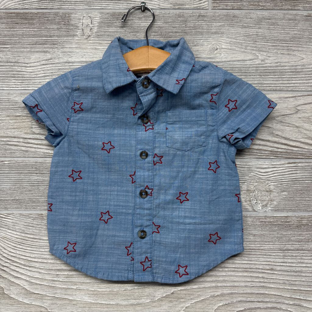 SS Button Up Chambray Shirt Stars