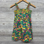 Ruffle Strap Tank Dress Flowers