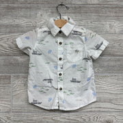 2 Pc Button Up Shirt & Drawstring Shorts Stripes Ships