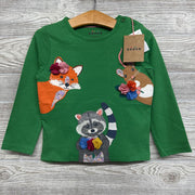 NEW LS Shirt Mouse & Fox W/ Flowers